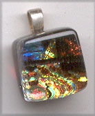 dichroic glass pendant red