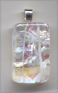 dichroic glass pendant - white