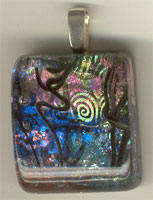 dichroic glass pendant multi color