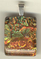 Dichroic glass pendant  in red