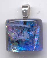 dichroic glass pendant blue