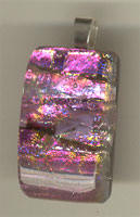 dichroic glass pendant pink