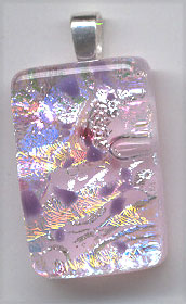 dichroic glass pendant in Pink