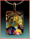 artisan jewelry, dichroic glass pendant