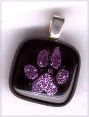 puppy paw dichroic pendant